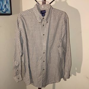Andhurst | Men’s Green:Blue/White Button-Down Shirt - Size XLARGE